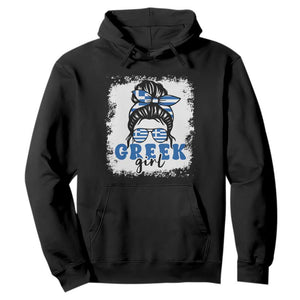 Greek Girl Pride Hoodie Proud Greece Messy Bun Girl TS09 Black Print Your Wear