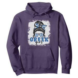 Greek Girl Pride Hoodie Proud Greece Messy Bun Girl TS09 Purple Print Your Wear