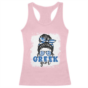 Greek Girl Pride Racerback Tank Top Proud Greece Messy Bun Girl TS09 Light Pink Print Your Wear