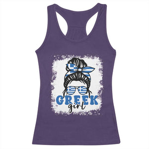 Greek Girl Pride Racerback Tank Top Proud Greece Messy Bun Girl TS09 Purple Print Your Wear