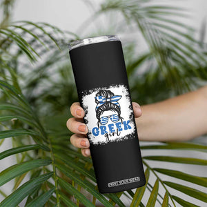 Greek Girl Pride Skinny Tumbler Proud Greece Messy Bun Girl TS09 Print Your Wear