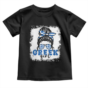 Greek Girl Pride Toddler T Shirt Proud Greece Messy Bun Girl TS09 Black Print Your Wear
