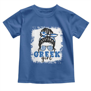 Greek Girl Pride Toddler T Shirt Proud Greece Messy Bun Girl TS09 Royal Blue Print Your Wear