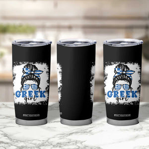 Greek Girl Pride Tumbler Cup Proud Greece Messy Bun Girl TS09 Print Your Wear