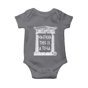 Greek Pride Baby Onesie Pretend This Is A Toga Party TS09 Charcoal Print Your Wear