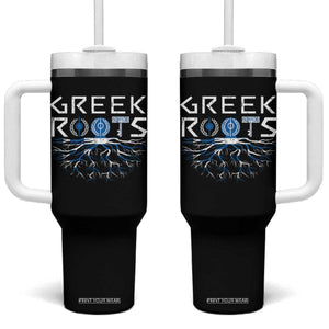 Greek Roots Pride Tumbler With Handle TS09 One Size: 40 oz Black Print Your Wear