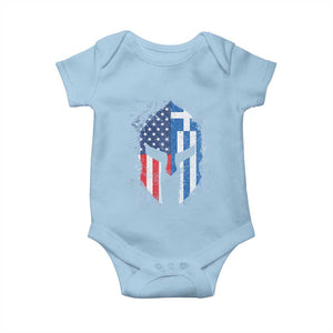 Greek American Pride Baby Onesie Greece Spartan Helmet TS09 Light Blue Print Your Wear