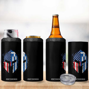 Greek American Pride 4 in 1 Can Cooler Tumbler Greece Spartan Helmet TS09 Print Your Wear