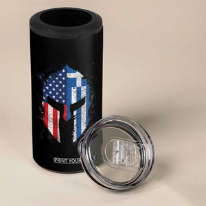 Greek American Pride 4 in 1 Can Cooler Tumbler Greece Spartan Helmet TS09 Print Your Wear