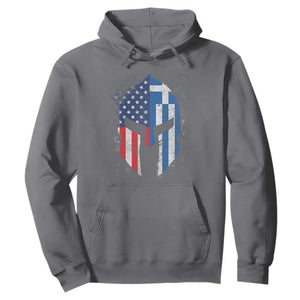 Greek American Pride Hoodie Greece Spartan Helmet TS09 Charcoal Print Your Wear