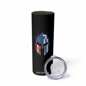 Greek American Pride Skinny Tumbler Greece Spartan Helmet TS09 Print Your Wear