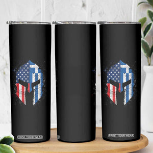 Greek American Pride Skinny Tumbler Greece Spartan Helmet TS09 Print Your Wear
