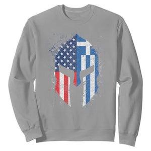Greek American Pride Sweatshirt Greece Spartan Helmet TS09 Sport Gray Print Your Wear