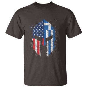 Greek American Pride T Shirt Greece Spartan Helmet TS09 Dark Chocolate Print Your Wear