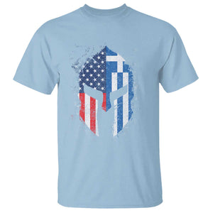 Greek American Pride T Shirt Greece Spartan Helmet TS09 Light Blue Print Your Wear