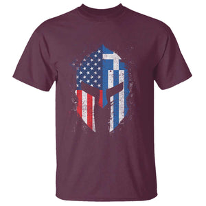 Greek American Pride T Shirt Greece Spartan Helmet TS09 Maroon Print Your Wear