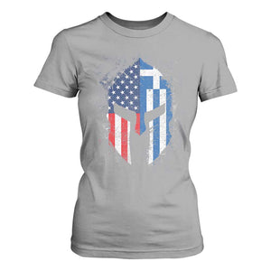 Greek American Pride T Shirt For Women Greece Spartan Helmet TS09 Sport Gray Print Your Wear