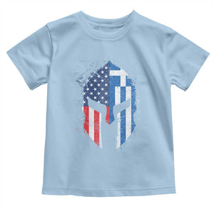 Greek American Pride Toddler T Shirt Greece Spartan Helmet TS09 Light Blue Print Your Wear