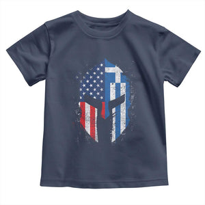 Greek American Pride Toddler T Shirt Greece Spartan Helmet TS09 Navy Print Your Wear