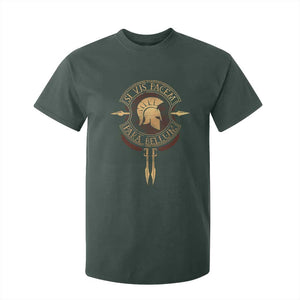 Sparta Greek T Shirt For Kid Si Vis Pacem Para Bellum TS09 Dark Forest Green Print Your Wear