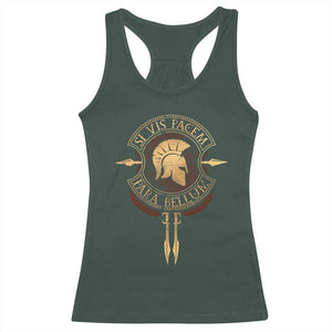 Sparta Greek Racerback Tank Top Si Vis Pacem Para Bellum TS09 Dark Forest Green Print Your Wear