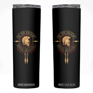 Sparta Greek Skinny Tumbler Si Vis Pacem Para Bellum TS09 Black Print Your Wear
