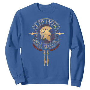 Sparta Greek Sweatshirt Si Vis Pacem Para Bellum TS09 Royal Blue Print Your Wear