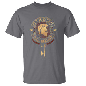 Sparta Greek T Shirt Si Vis Pacem Para Bellum TS09 Charcoal Print Your Wear
