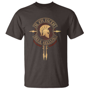 Sparta Greek T Shirt Si Vis Pacem Para Bellum TS09 Dark Chocolate Print Your Wear