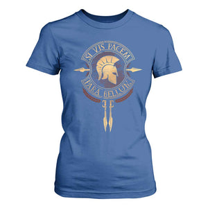 Sparta Greek T Shirt For Women Si Vis Pacem Para Bellum TS09 Royal Blue Print Your Wear