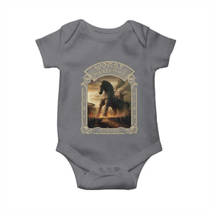 Trojan Horse Baby Onesie Ancient Greek Epic Mythlogy History Lover TS09 Charcoal Print Your Wear