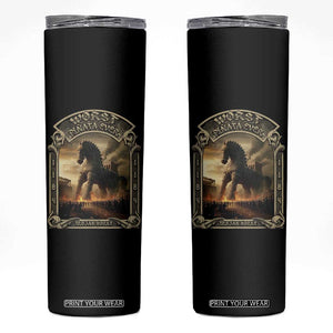 Trojan Horse Skinny Tumbler Ancient Greek Epic Mythlogy History Lover TS09 Black Print Your Wear