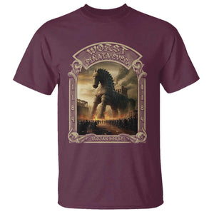 Trojan Horse T Shirt Ancient Greek Epic Mythlogy History Lover TS09 Maroon Print Your Wear