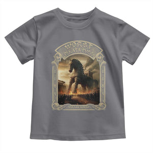 Trojan Horse Toddler T Shirt Ancient Greek Epic Mythlogy History Lover TS09 Charcoal Print Your Wear