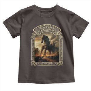 Trojan Horse Toddler T Shirt Ancient Greek Epic Mythlogy History Lover TS09 Dark Chocolate Print Your Wear