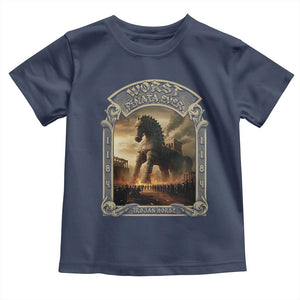 Trojan Horse Toddler T Shirt Ancient Greek Epic Mythlogy History Lover TS09 Navy Print Your Wear