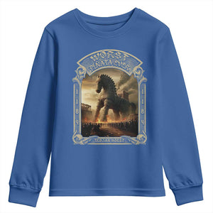 Trojan Horse Youth Sweatshirt Ancient Greek Epic Mythlogy History Lover TS09 Royal Blue Print Your Wear