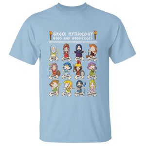 Greek Mythology T Shirt Gods And Goddesses TS09 Light Blue Print Your Wear