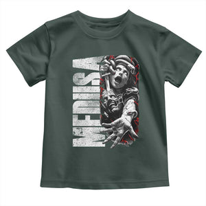 Greek Mythology Medusa Toddler T Shirt TS09 Dark Forest Green Print Your Wear