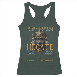 Greek Mythology Hecate Triple Goddess Racerback Tank Top Goddess World Tour Persephone Artemis TS09 Dark Forest Green Print Your Wear