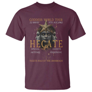 Greek Mythology Hecate Triple Goddess T Shirt Goddess World Tour Persephone Artemis TS09 Maroon Print Your Wear