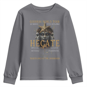 Greek Mythology Hecate Triple Goddess Youth Sweatshirt Goddess World Tour Persephone Artemis TS09 Charcoal Print Your Wear