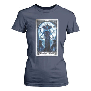 Greek Mythology Hecate Triple Goddess T Shirt For Women Moon Pagan Gothic Witch TS09 Navy Print Your Wear