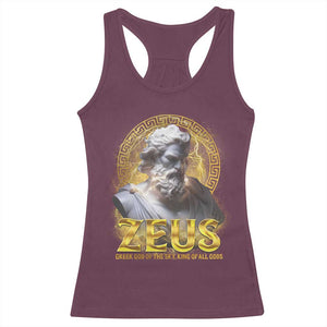 Greek Mythology Zeus Racerback Tank Top God Of The Sky King Of All Gods TS09 Maroon Print Your Wear