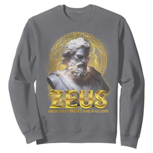 Greek Mythology Zeus Sweatshirt God Of The Sky King Of All Gods TS09 Charcoal Print Your Wear