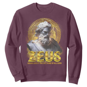 Greek Mythology Zeus Sweatshirt God Of The Sky King Of All Gods TS09 Maroon Print Your Wear