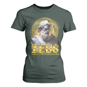 Greek Mythology Zeus T Shirt For Women God Of The Sky King Of All Gods TS09 Dark Forest Green Print Your Wear