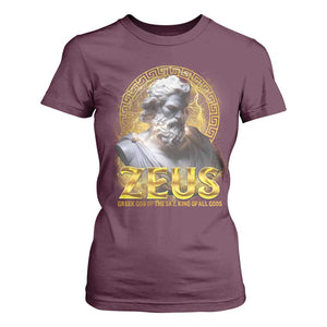 Greek Mythology Zeus T Shirt For Women God Of The Sky King Of All Gods TS09 Maroon Print Your Wear