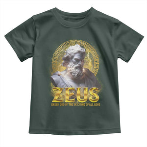 Greek Mythology Zeus Toddler T Shirt God Of The Sky King Of All Gods TS09 Dark Forest Green Print Your Wear