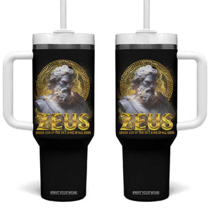 Greek Mythology Zeus Tumbler With Handle God Of The Sky King Of All Gods TS09 One Size: 40 oz Black Print Your Wear